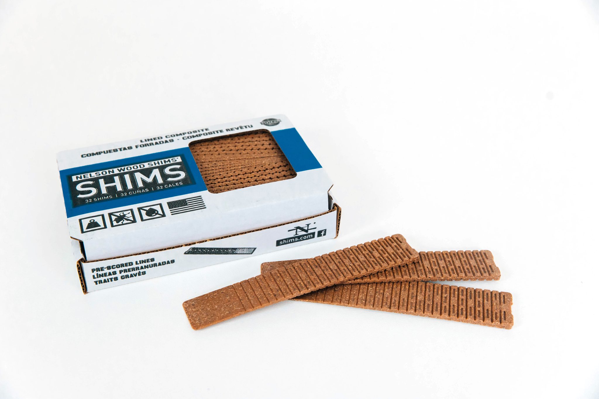 Lined Composite Carton 32 Count 8 Inch Composite Shims Nelson Wood